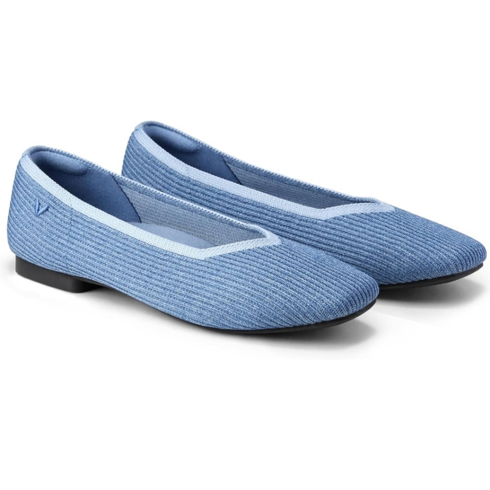 Vivaia Sqaure Toe V cut Margot Denim Blue size 38.5 - Picture 2 of 10